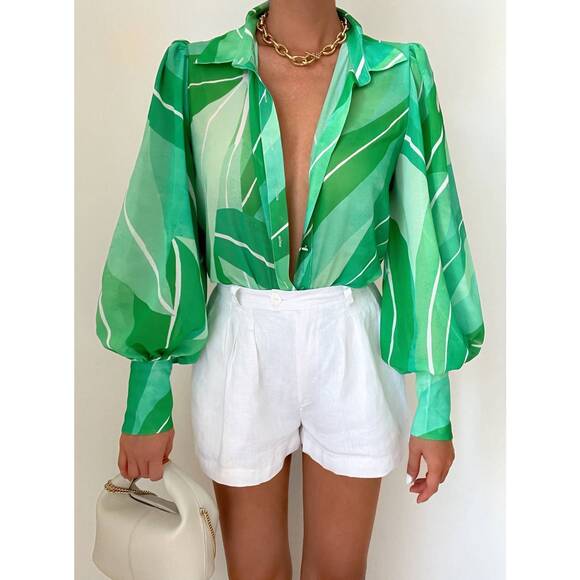 RUNAWAY THE LABEL Tops - NEW RUNAWAY THE LABEL fleetwood puff sleeves blouse in rowena